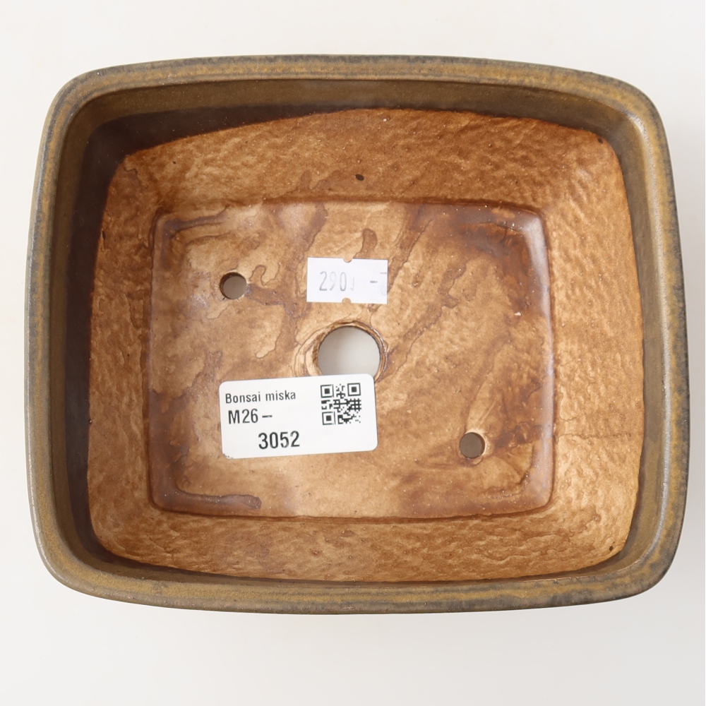 Keramická miska na bonsai 15 x 12,5 x 5,5 cm, farba hnedá