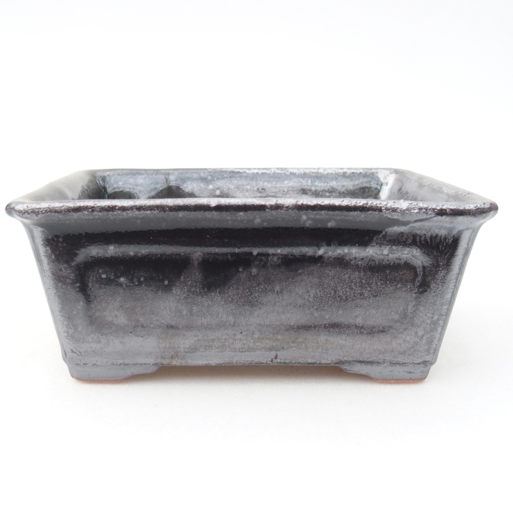 Keramická bonsajová miska 13,5 x 10 x 5,5 cm, farba kovu