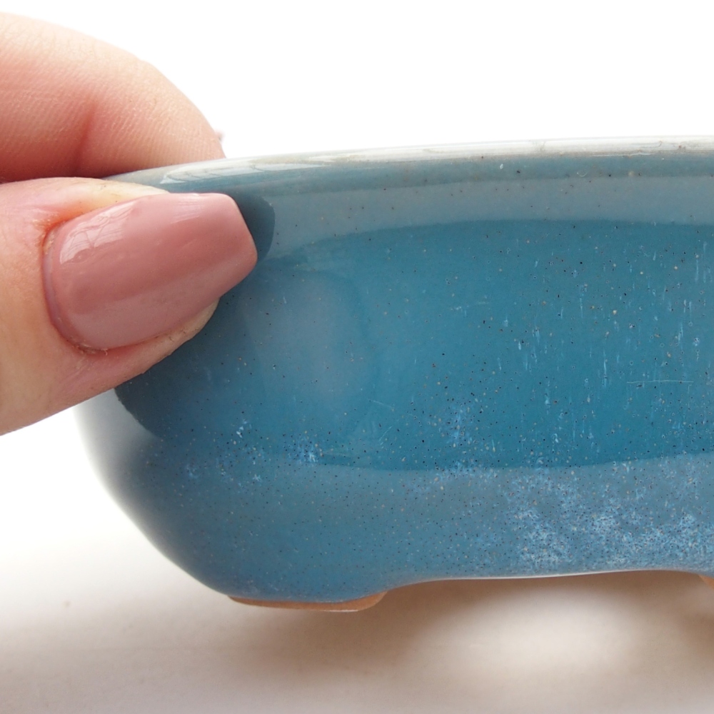 Keramická miska na bonsaje 11 x 8,5 x 4 cm, farba modrá