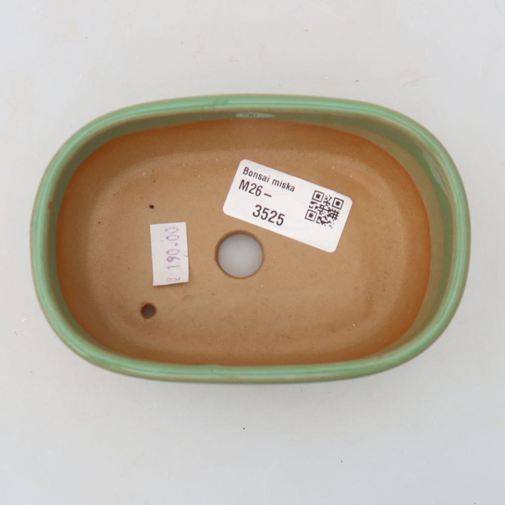 Keramická miska na bonsaje 13 x 8,5 x 4 cm, farba zelená