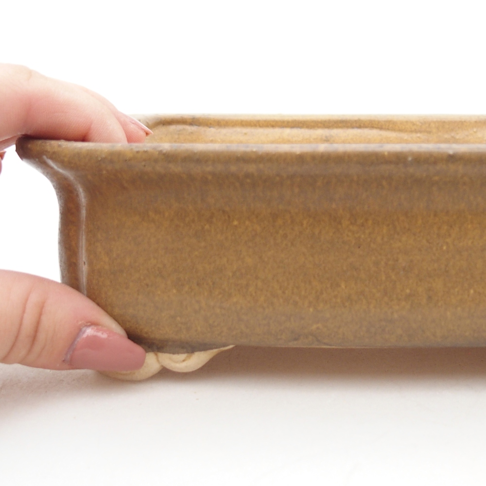 Keramická miska na bonsaje 19 x 17 x 6 cm, hnedá