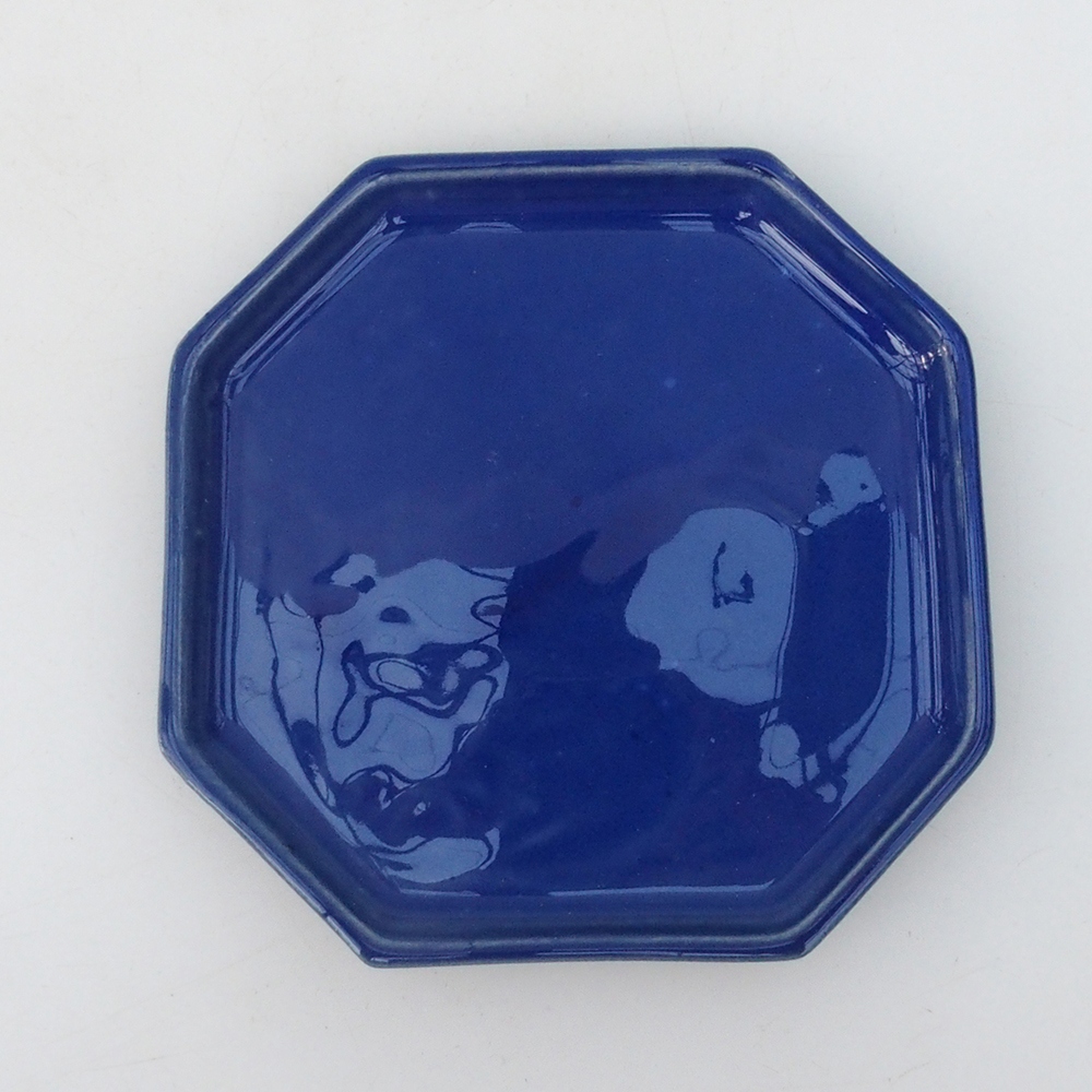 Keramická podmiska H13 -12 x 12 x 1 cm - modrá