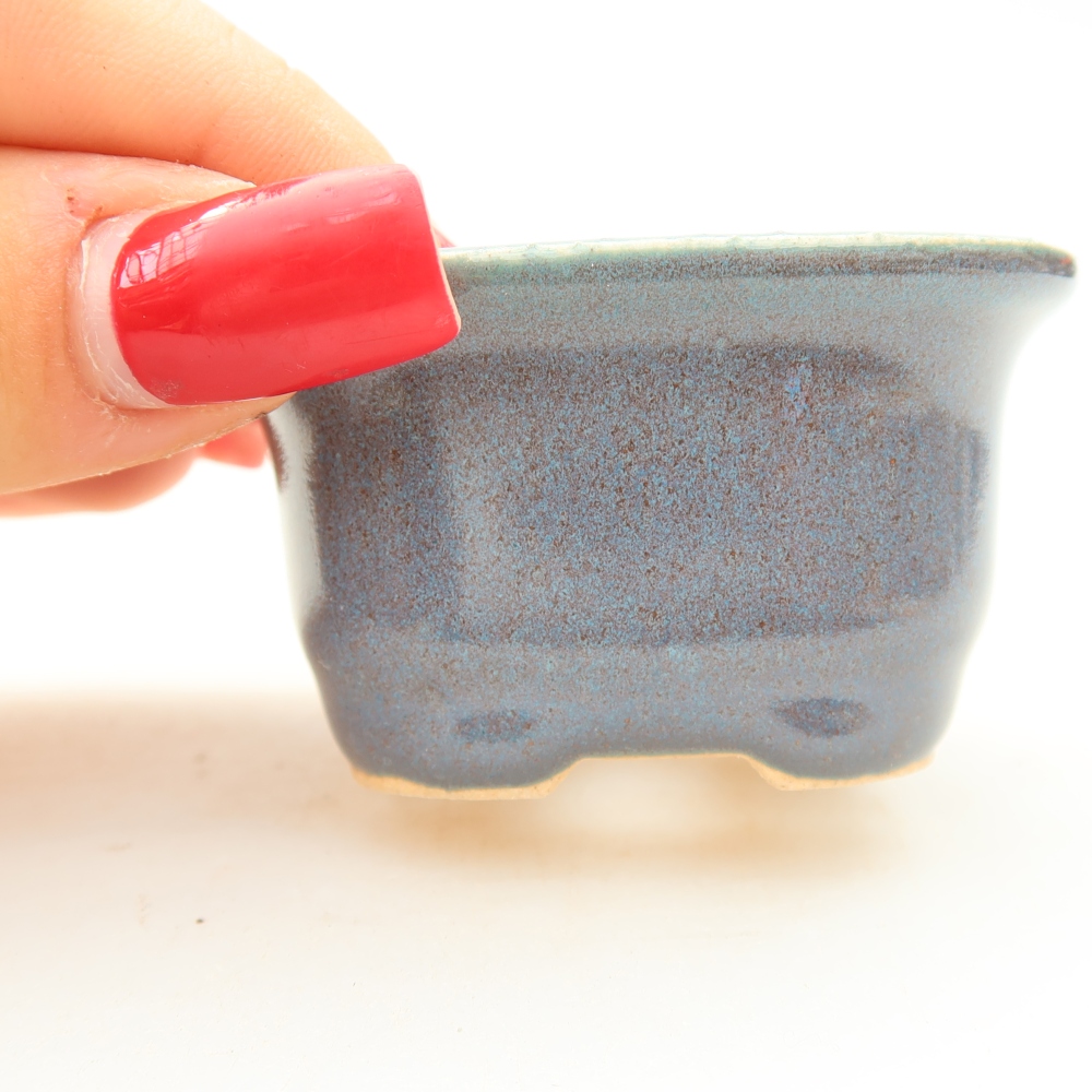 Keramická miska na bonsaje 6 x 5 x 3 cm, farba sivá