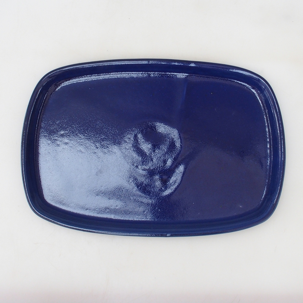 Keramický tanier H09 – 28,5 x 19,5 x 1,5 cm – modrý