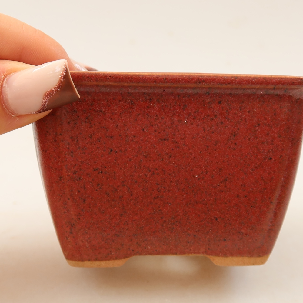 Keramická miska na bonsai 8,5 x 8,5 x 5,5 cm, farba ružová