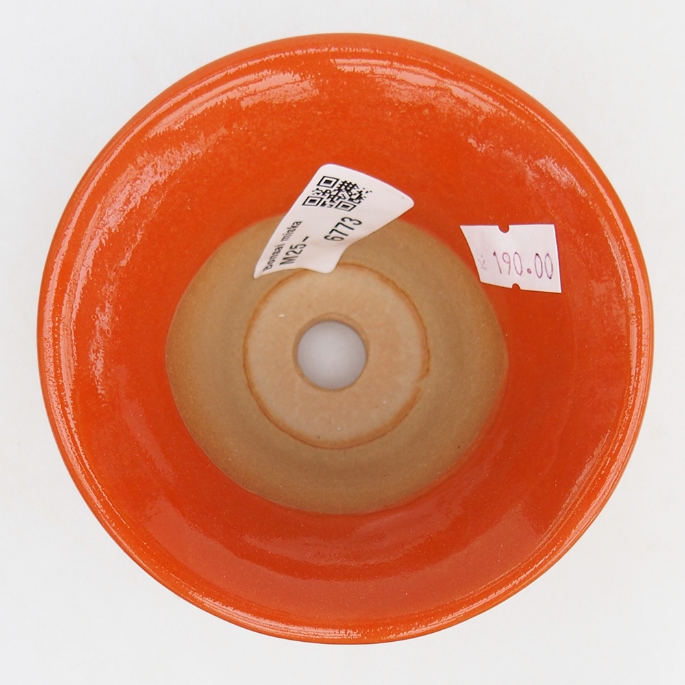 Keramická miska na bonsaje 10,5 x 10,5 x 7 cm, oranžová