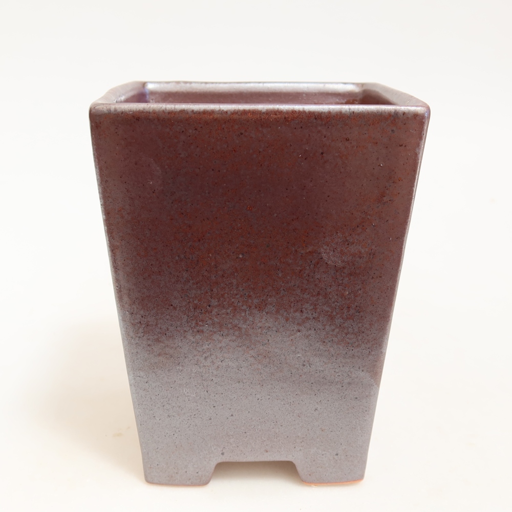 Keramická miska na bonsaje 9 x 9 x 12,5 cm, farba kovu