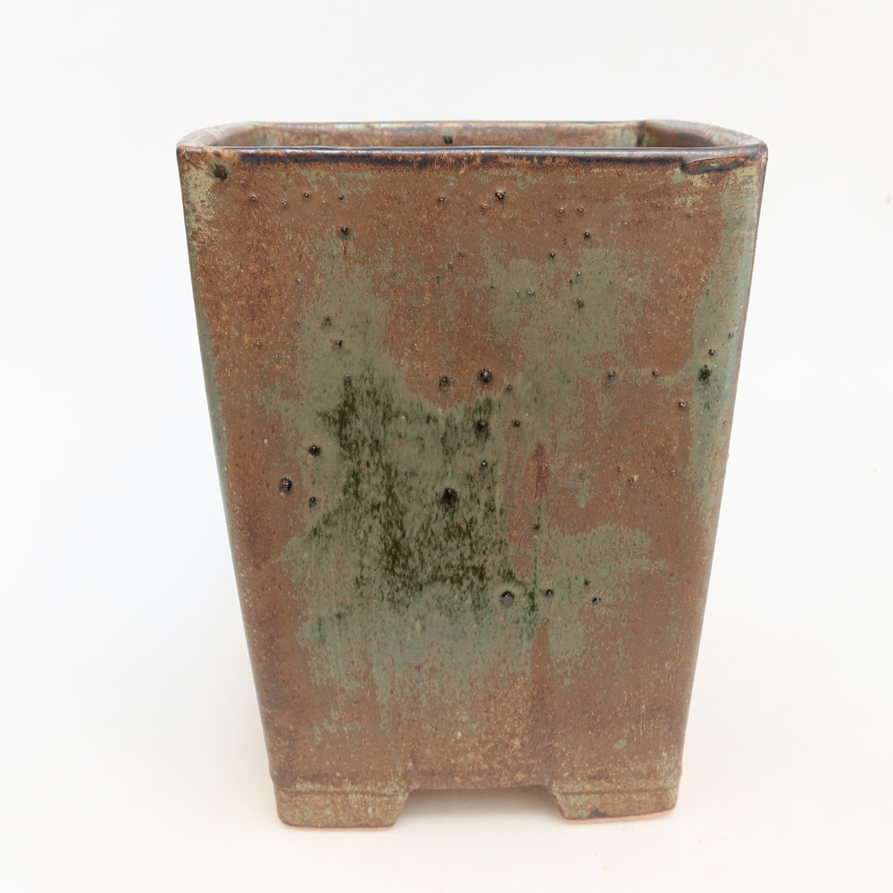 Keramická miska na bonsaje 15,5 x 15,5 x 19 cm, farba hnedá