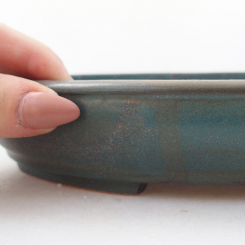 Keramická miska na bonsaje 24 x 19,5 x 4 cm, farba modrá