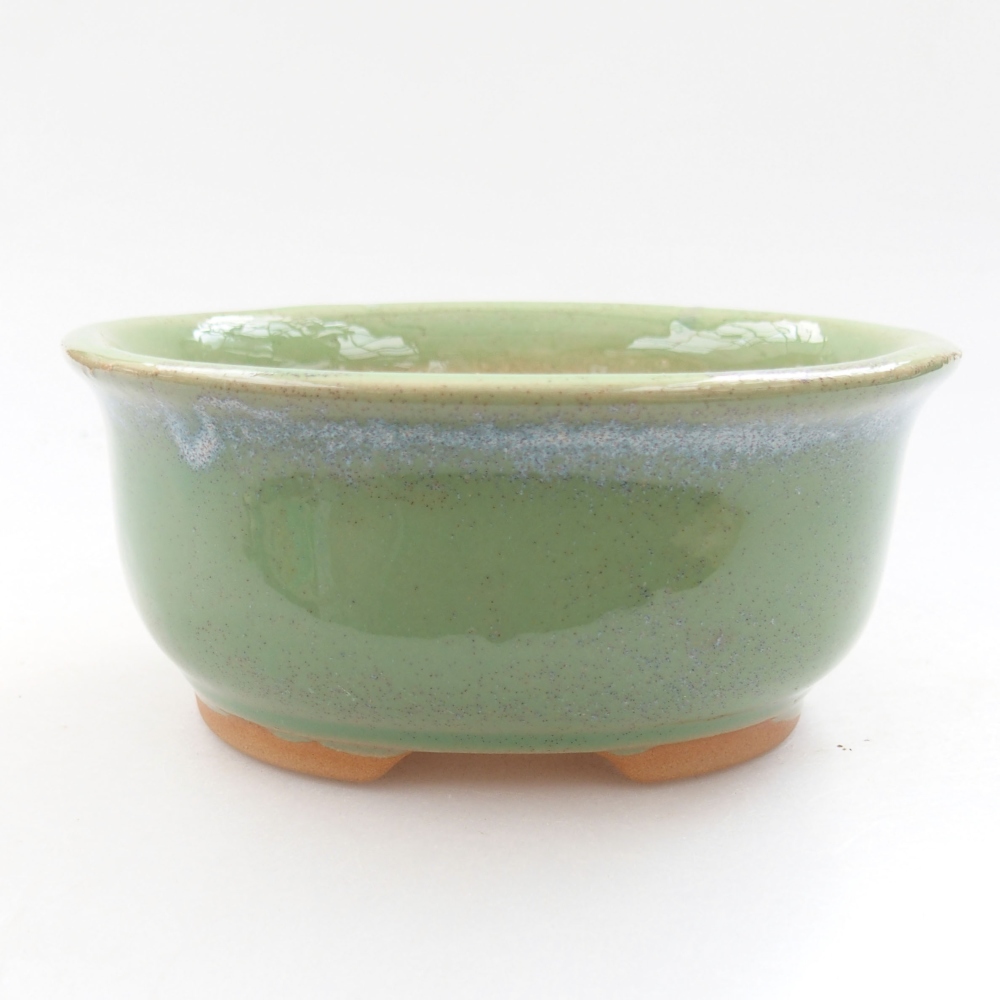 Keramická bonsai miska 12,5 x 10,5 x 5,5 cm, farba zelená