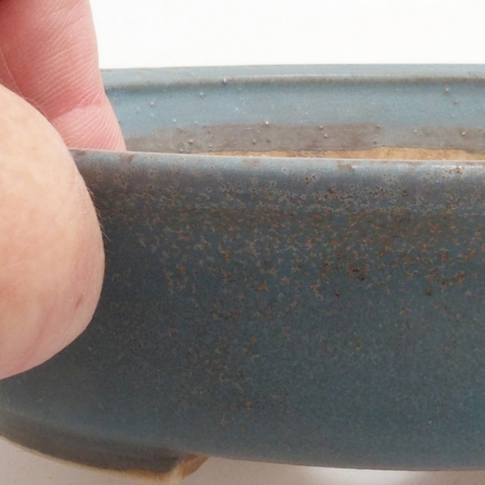 Keramická bonsai miska 15 x 14 x 4 cm, farba modra