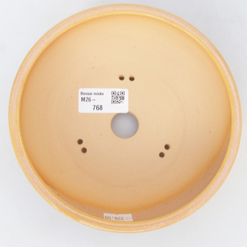 Keramická bonsajová miska 16 x 16 x 6 cm, farba hnedožltá