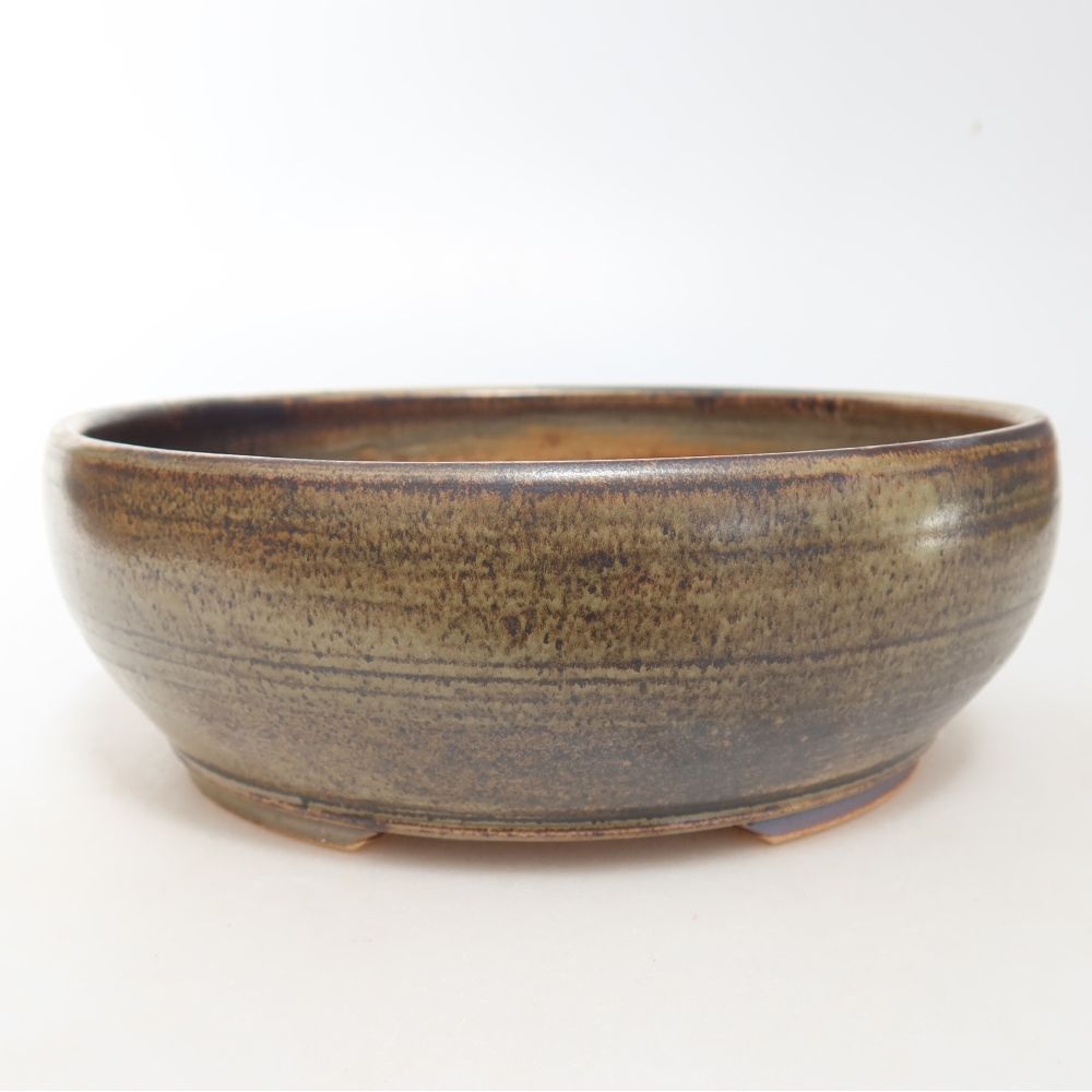 Keramická miska na bonsaje 19 x 19 x 6,5 cm, farba hnedá