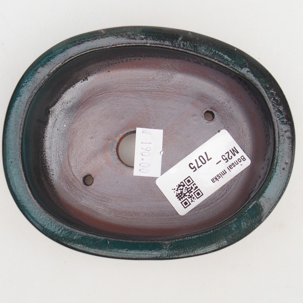 Keramická miska na bonsaje 12 x 9,5 x 3,5 cm, zelená