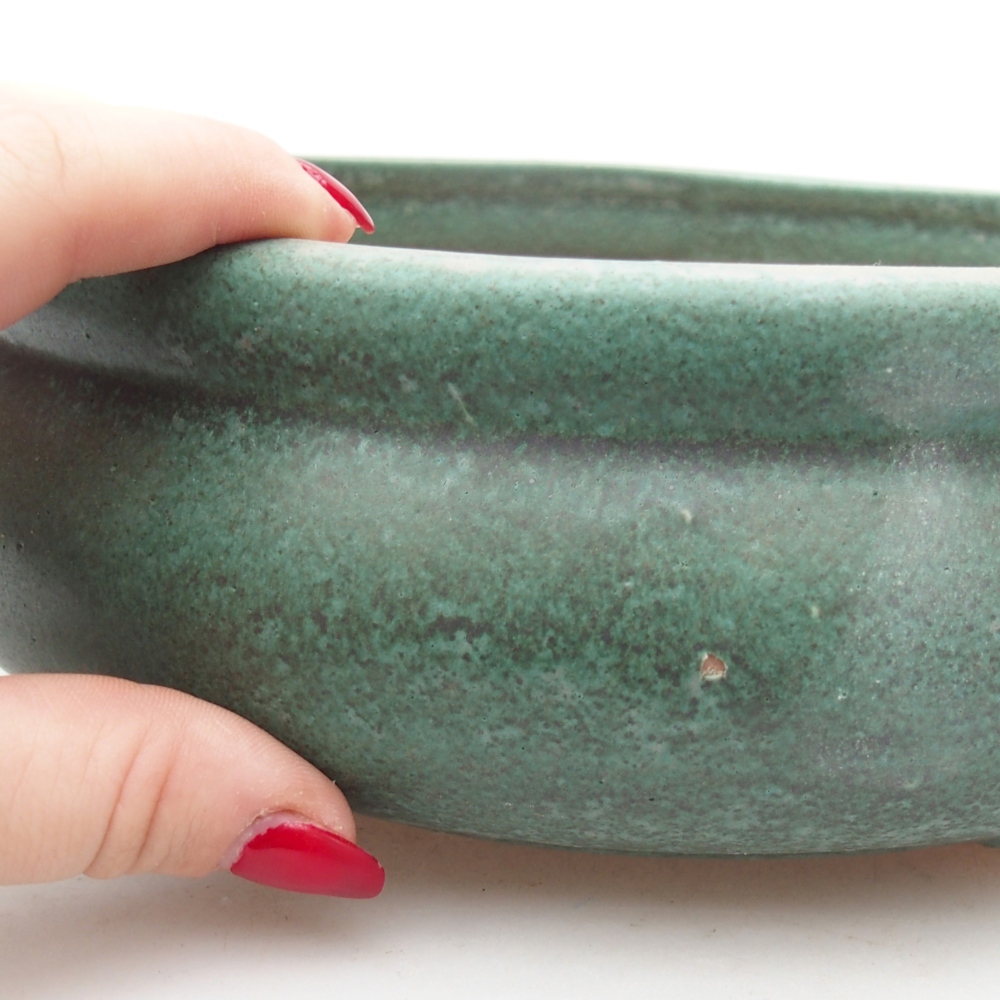 Keramická miska na bonsaje 24 x 24 x 8 cm, zelená