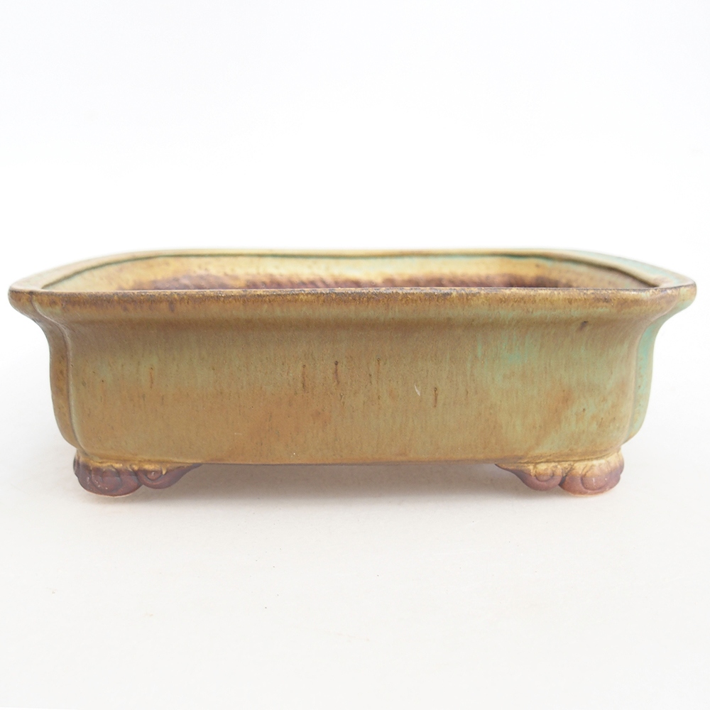 Keramická bonsajová miska 20 x 17 x 6 cm, zelená