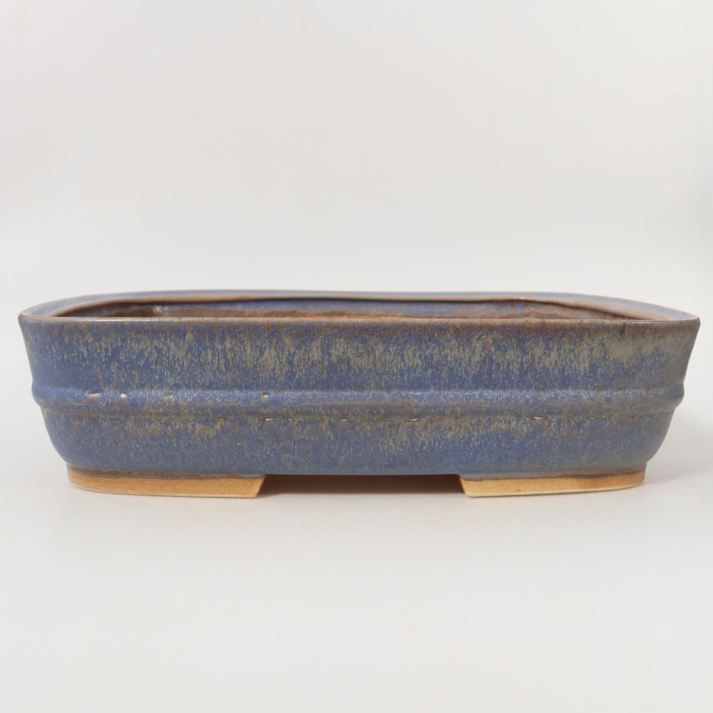 Keramická miska na bonsaje 29,5 x 25 x 7 cm, farba modrá