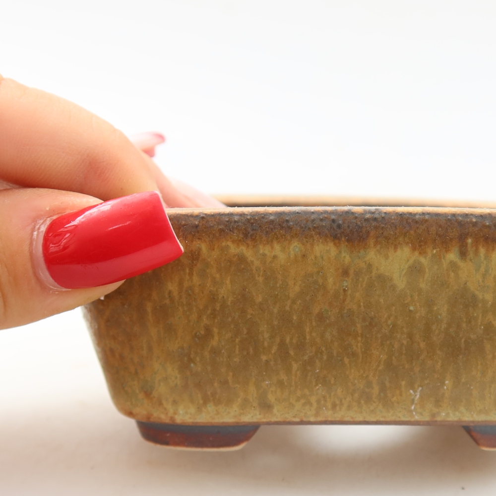 Keramická miska na bonsaje 10 x 8,5 x 4 cm, farba zelená