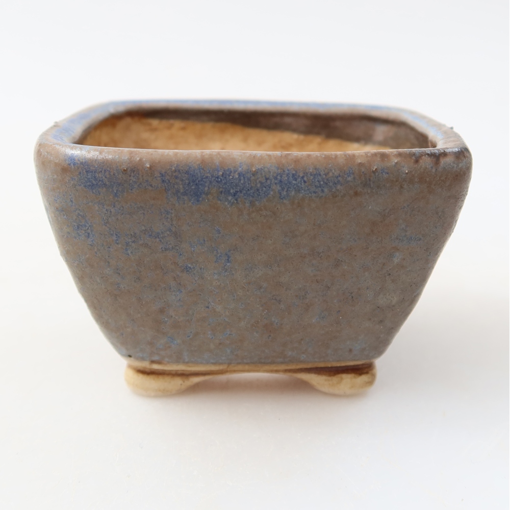 Keramická miska na bonsaje 6 x 6 x 4 cm, farba modrá