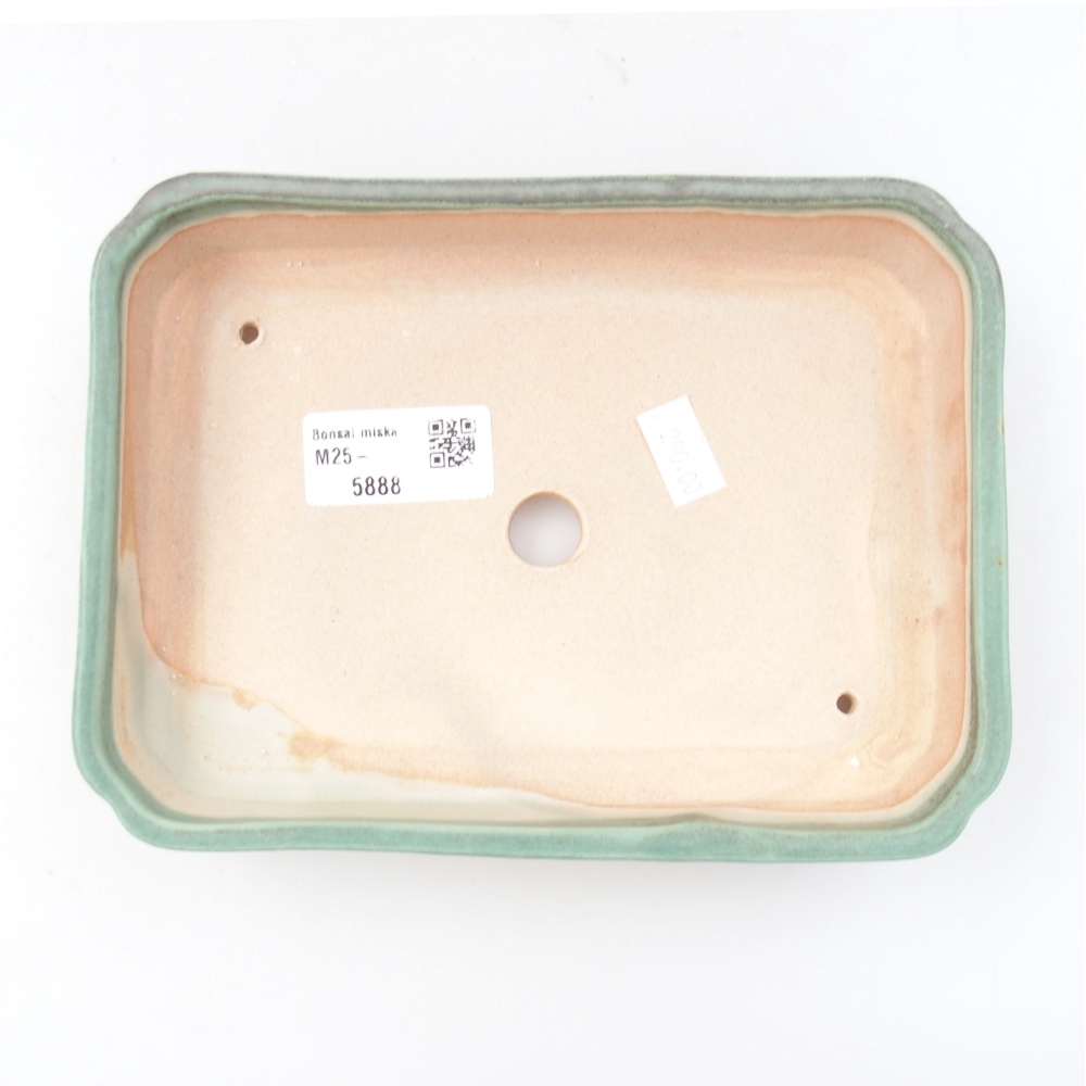 Keramická bonsai miska 18 x 13 x 3,5 cm, farba zelená