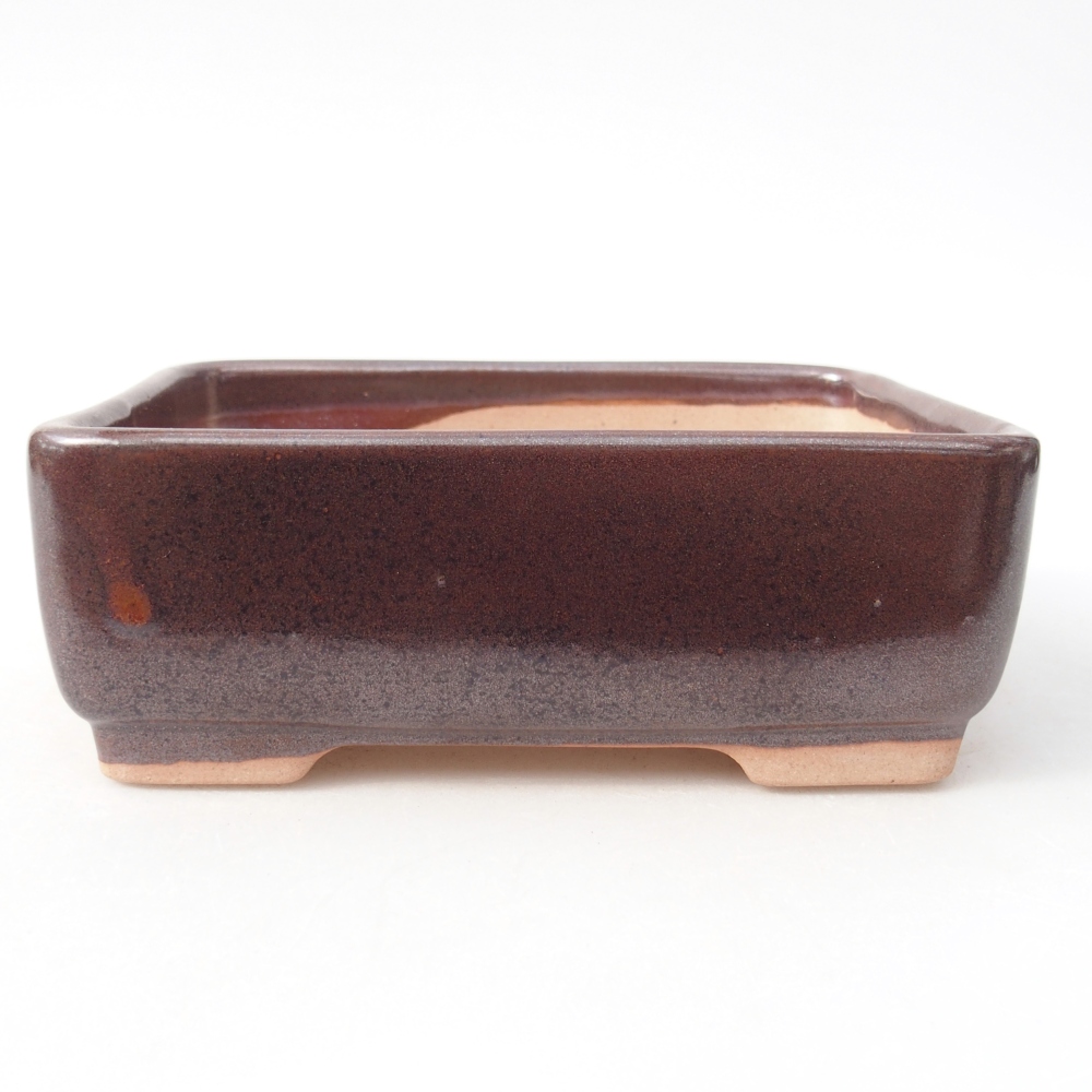 Keramická miska na bonsaje 14,5 x 11 x 5,5 cm, hnedá