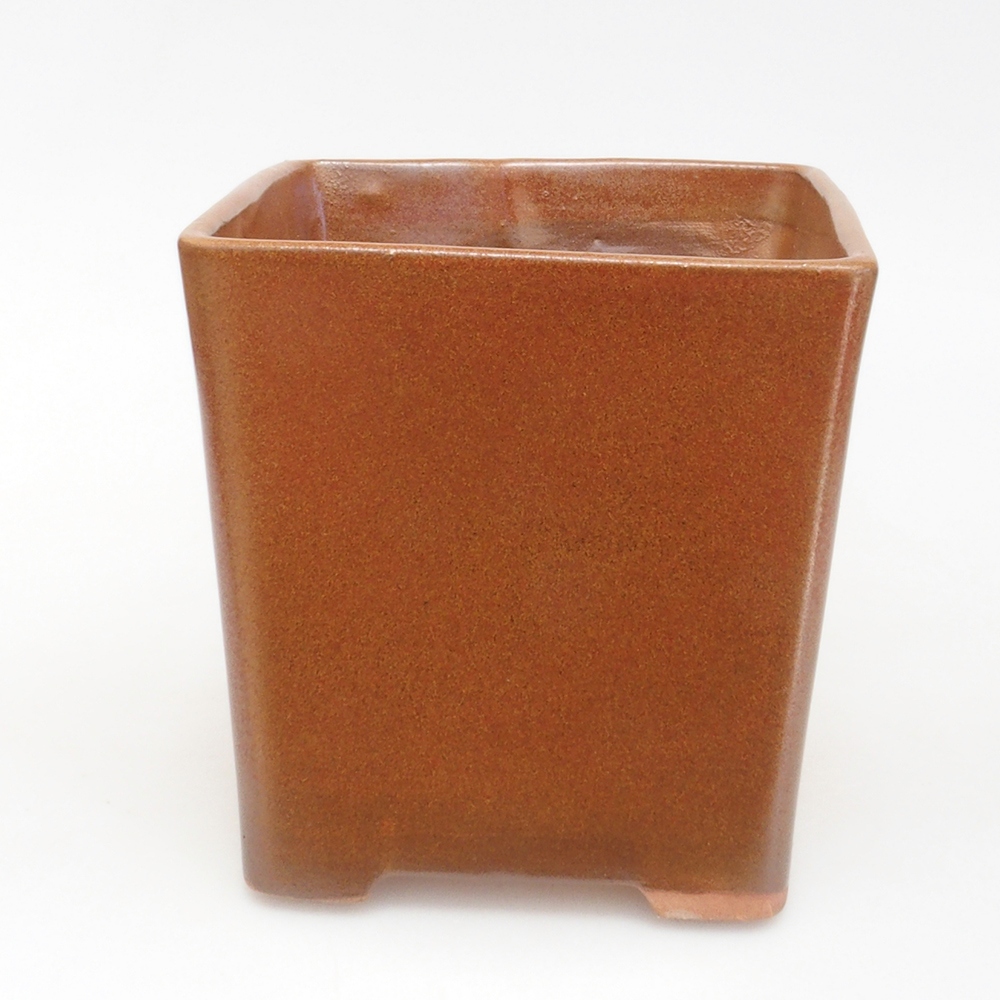 Keramická bonsai miska 13 x 13 x 13,5 cm, farba hnedá
