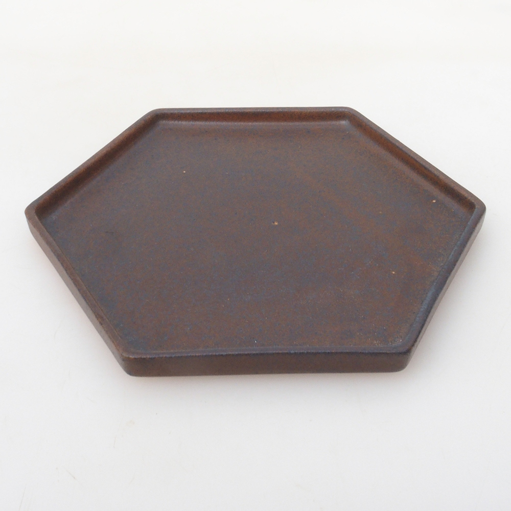 Keramická podmiska H53 -18,5 x 17 x 1 cm - hnedá