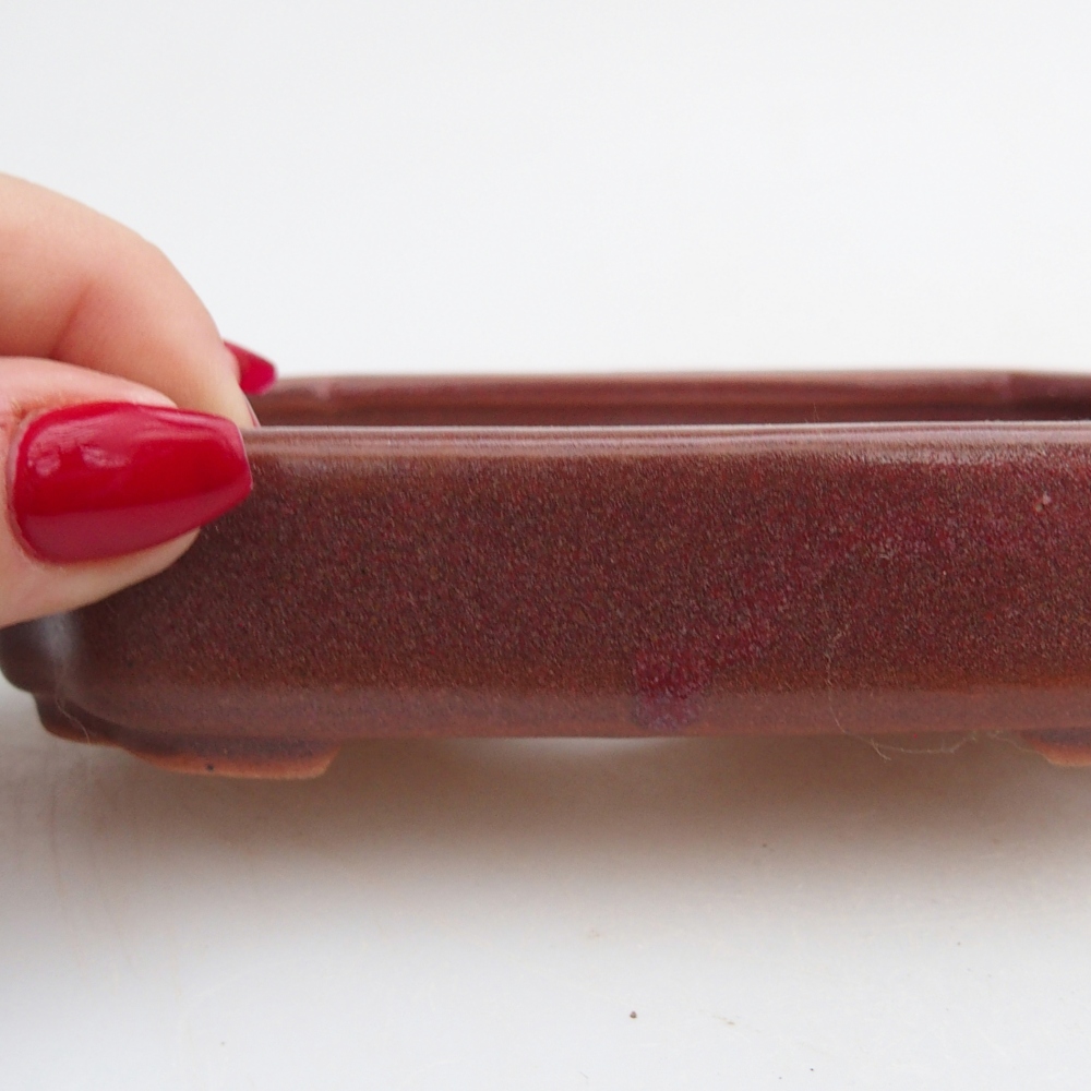 Keramická miska na bonsaje 13 x 9 x 3 cm, hnedá