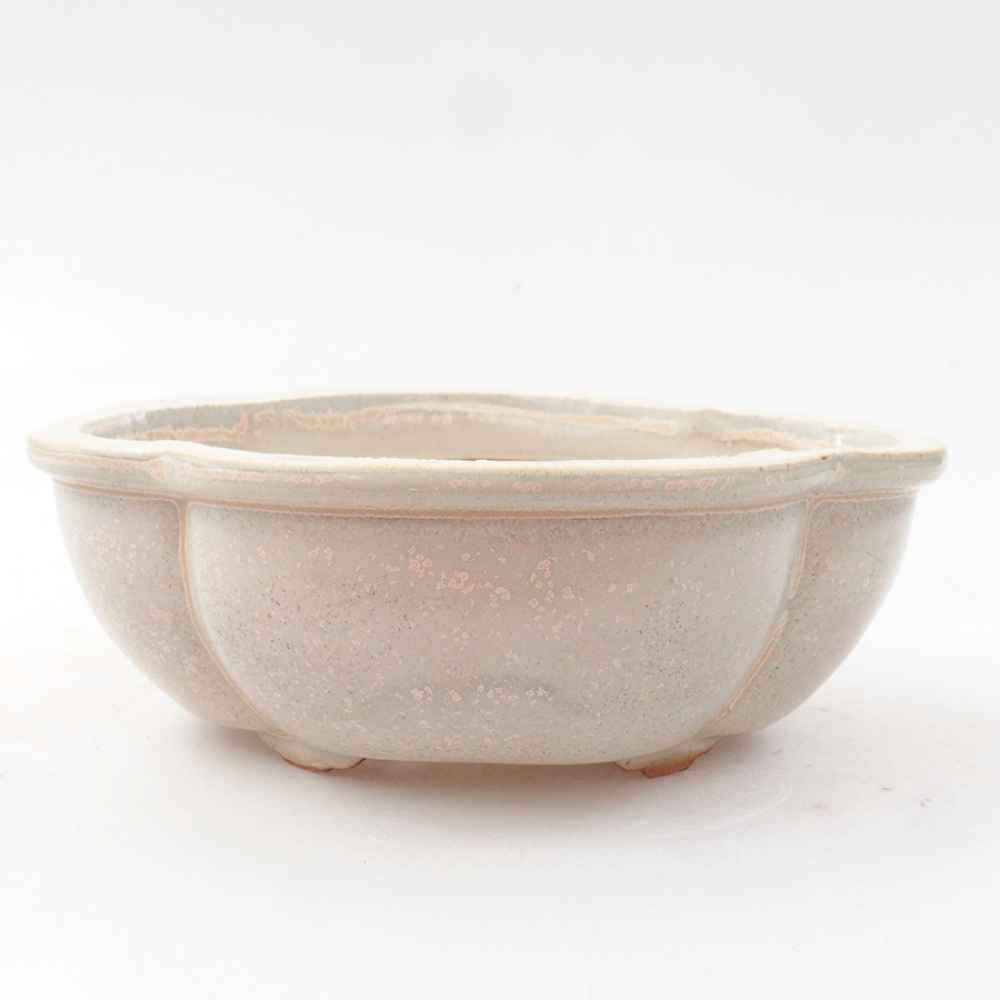 Keramická bonsai miska 12,5 x 10 x 4,5 cm, farba béžová