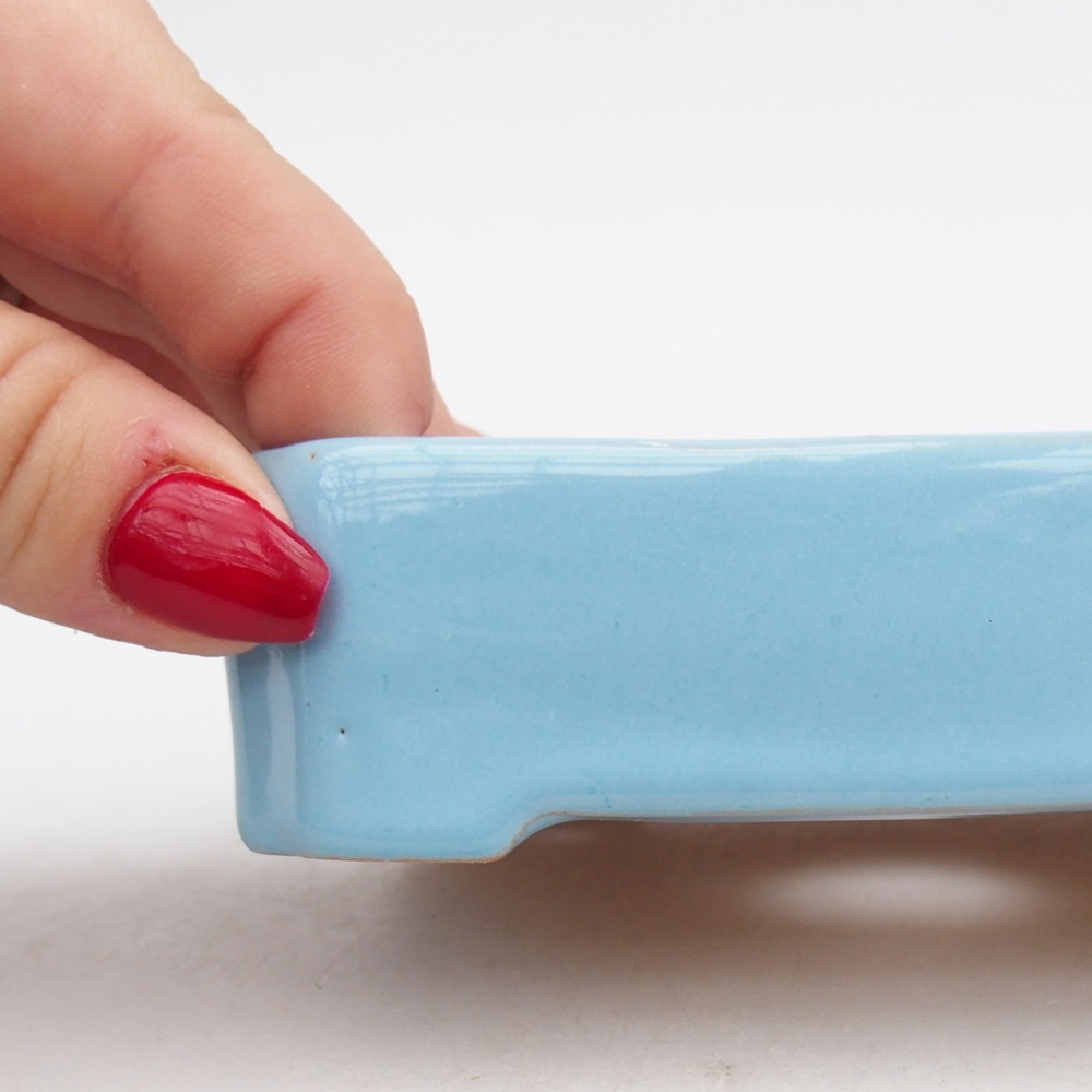 Keramická miska na bonsaje 11 x 9 x 3 cm, farba modrá