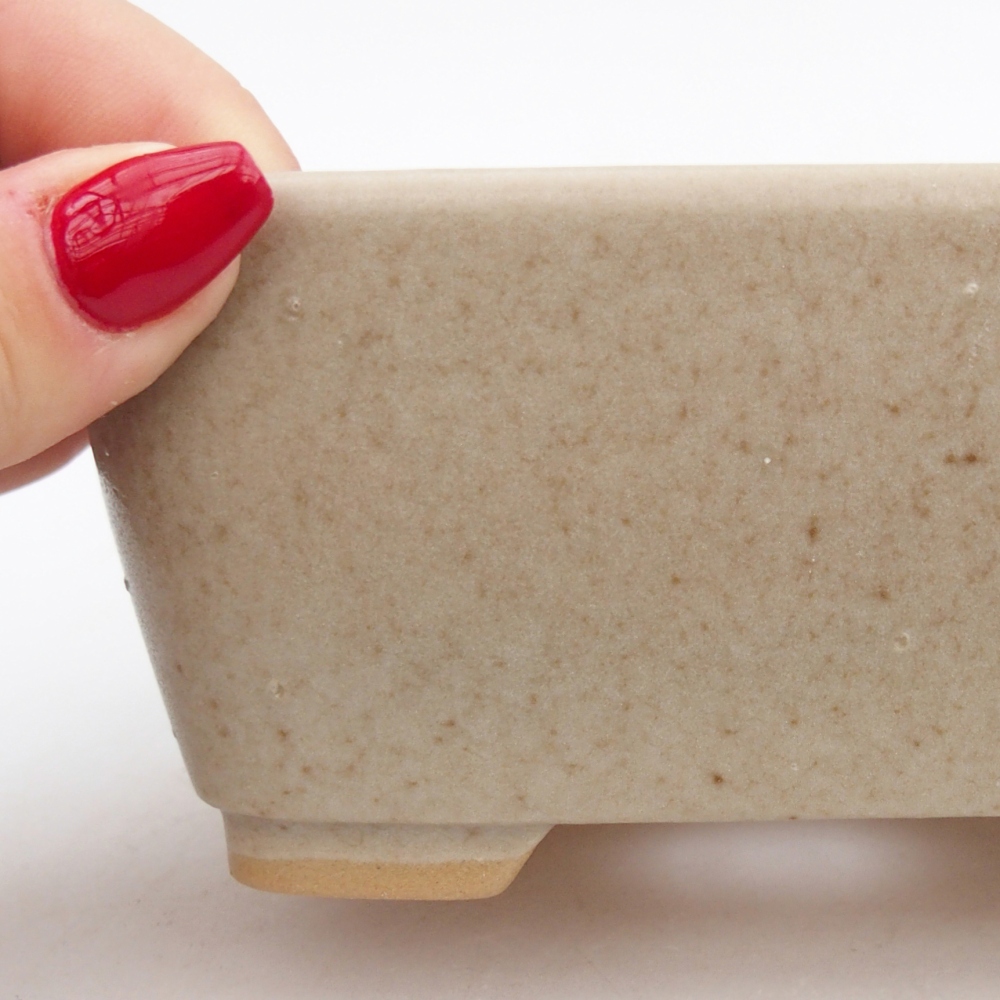 Keramická miska na bonsaje 13,5 x 10,5 x 6 cm, farba béžová