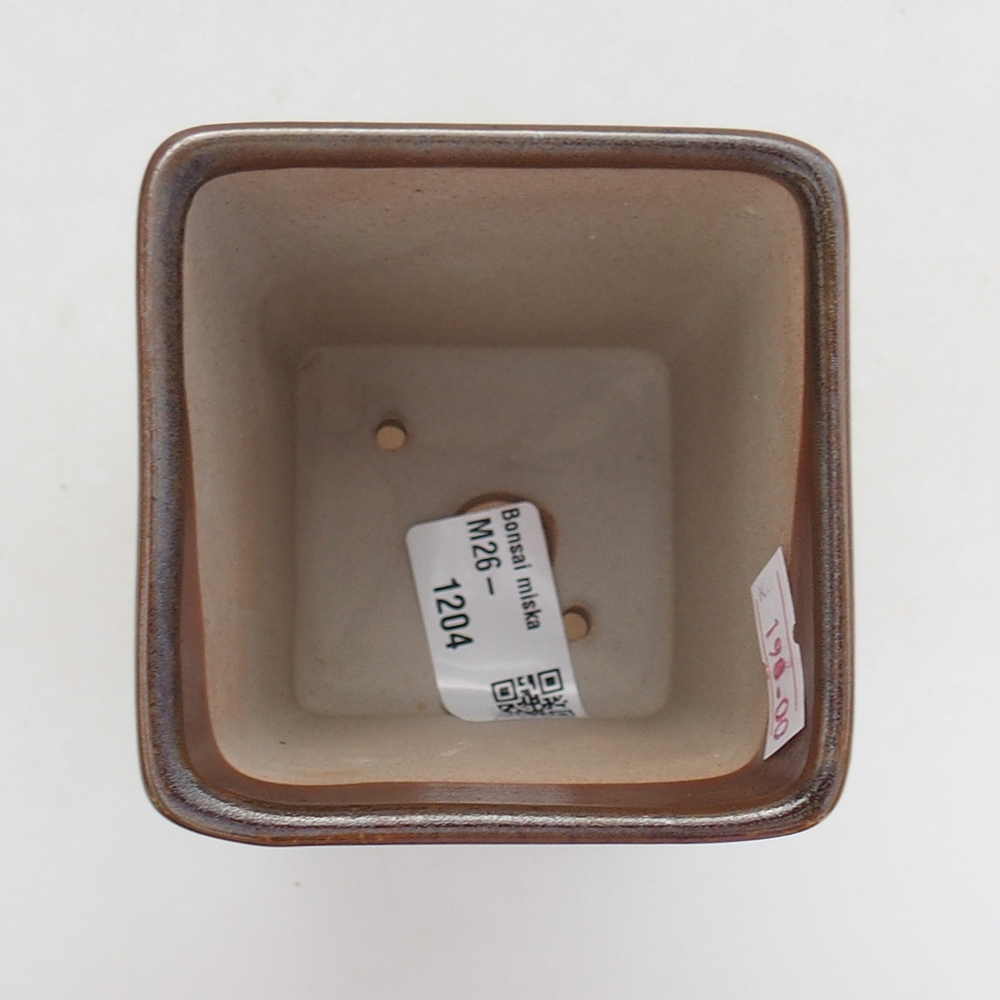 Keramická miska na bonsaje 7 x 7 x 9,5 cm, hnedá