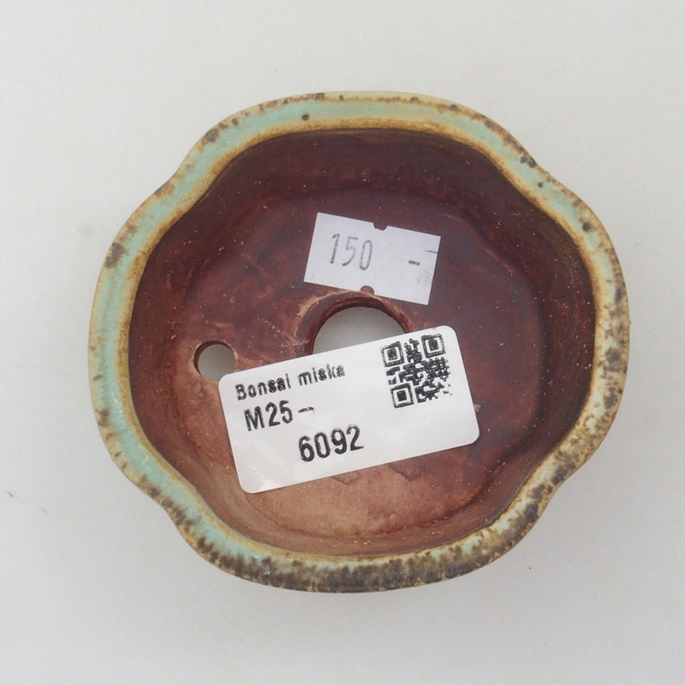 Keramická bonsai miska 7,5 x 7 x 3,5 cm, farba zelena