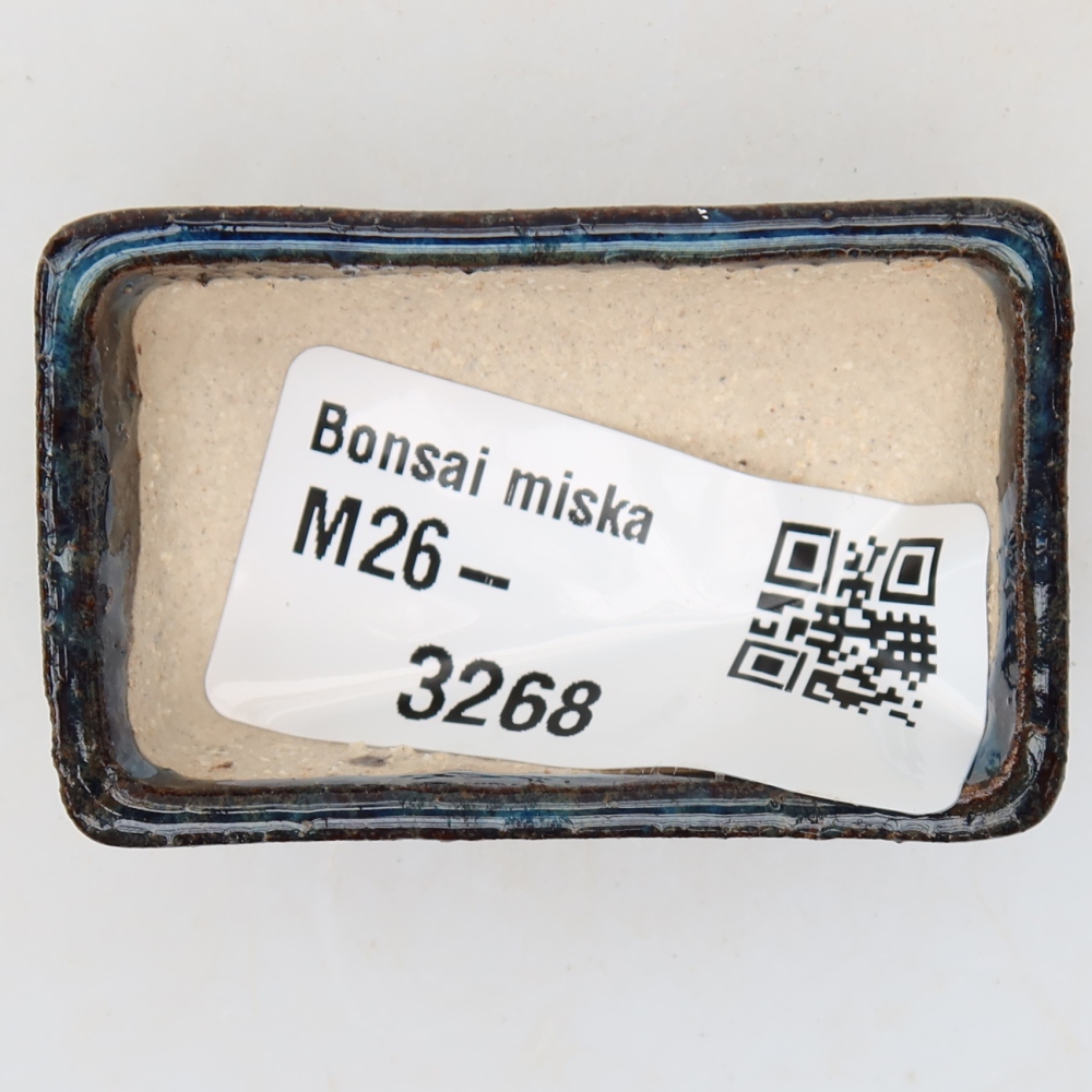Keramická miska na bonsaje 5 x 3 x 2 cm, farba modrá