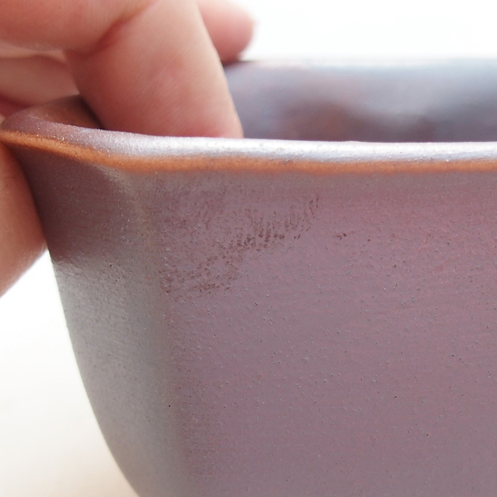 Keramická miska na bonsaje 10 x 10 x 6 cm, farba kovu