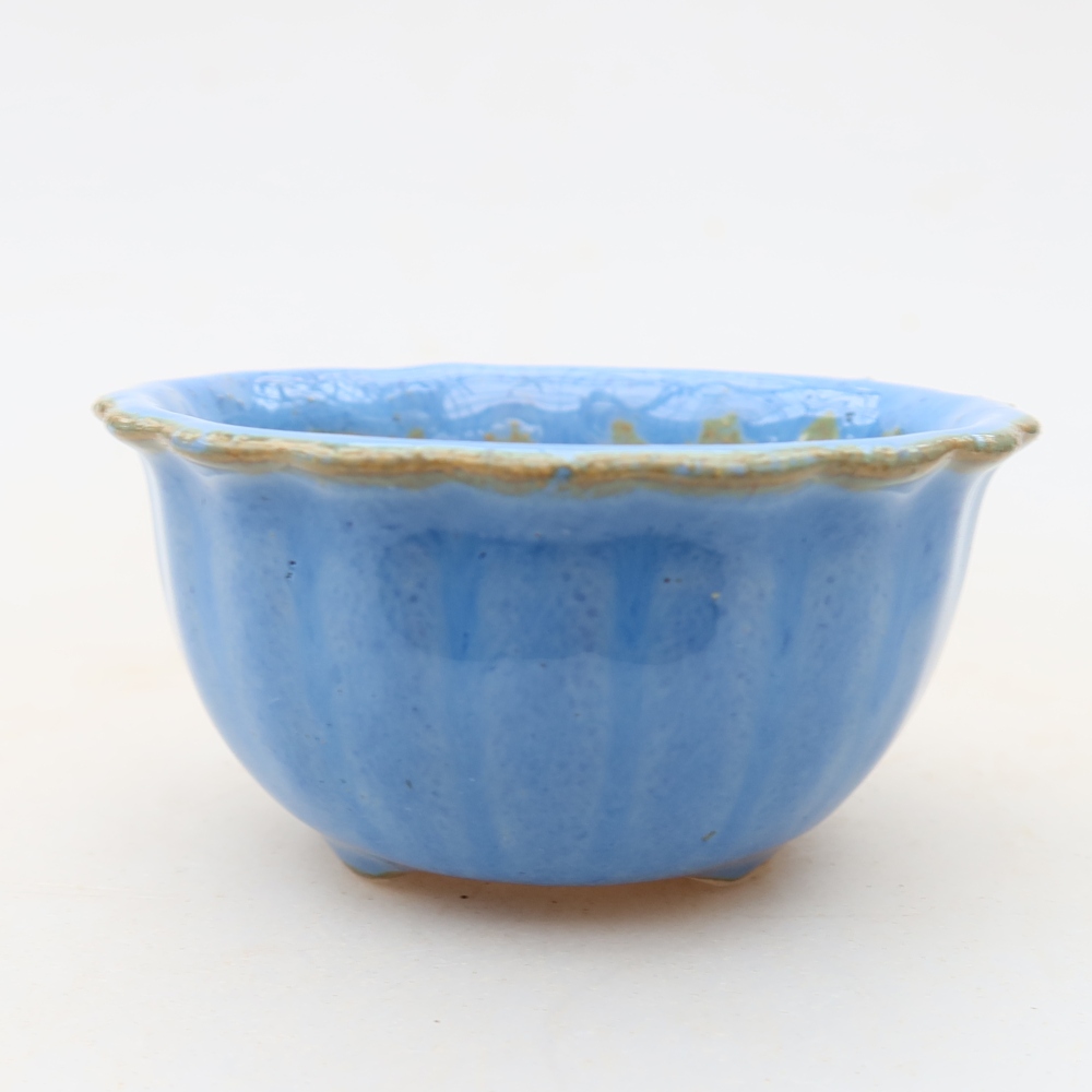 Keramická miska na bonsaje 7 x 7 x 4 cm, farba modrá
