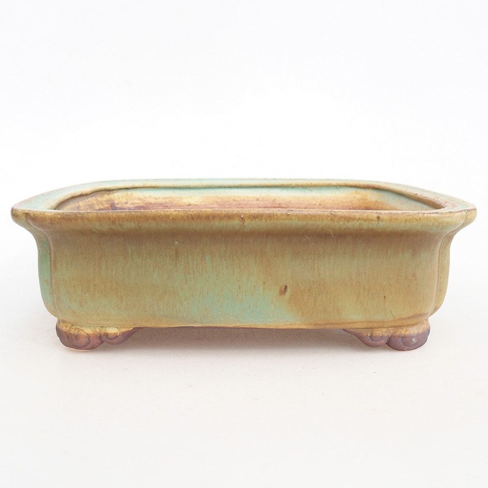 Keramická bonsajová miska 20 x 17 x 6 cm, zelená