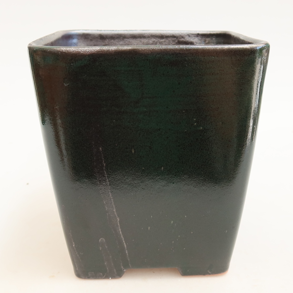 Keramická miska na bonsaje 13,5 x 13,5 x 15 cm, zelená