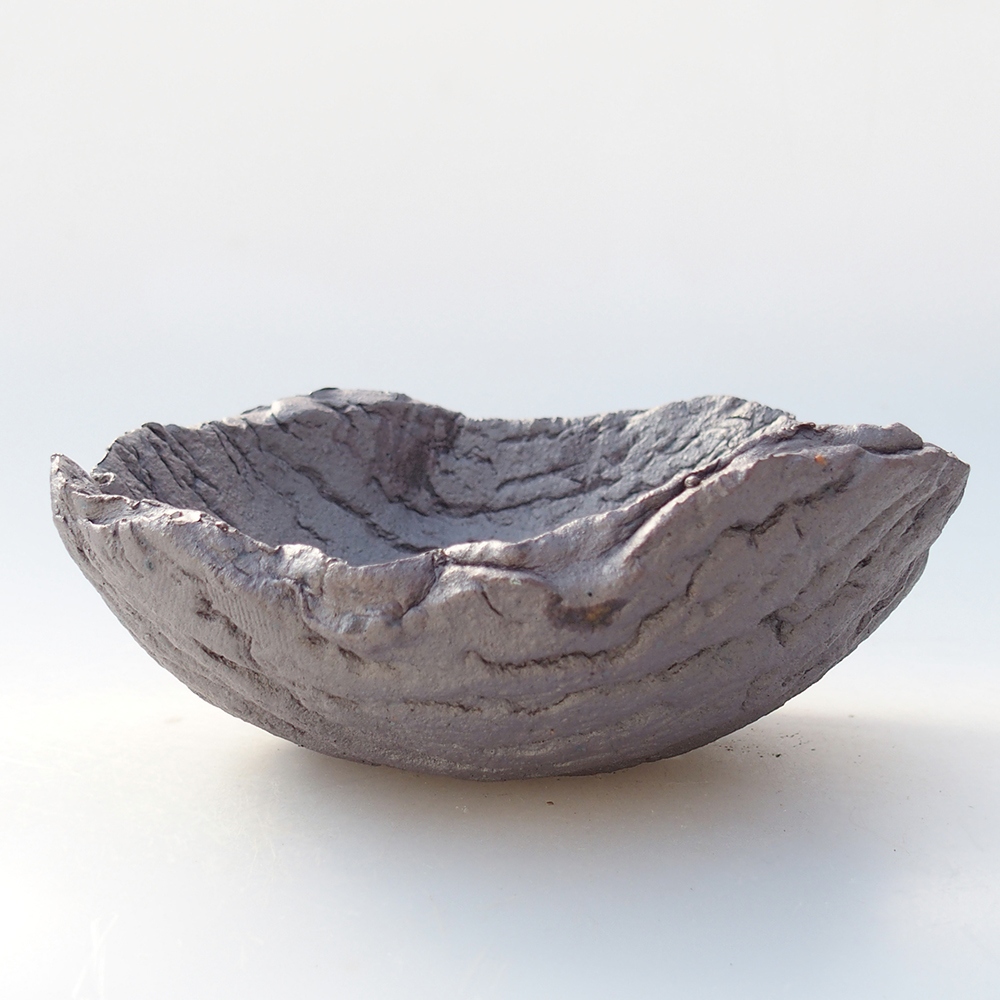 Keramická mušľa 15,5 x 14 x 6,5 cm , kovová farba