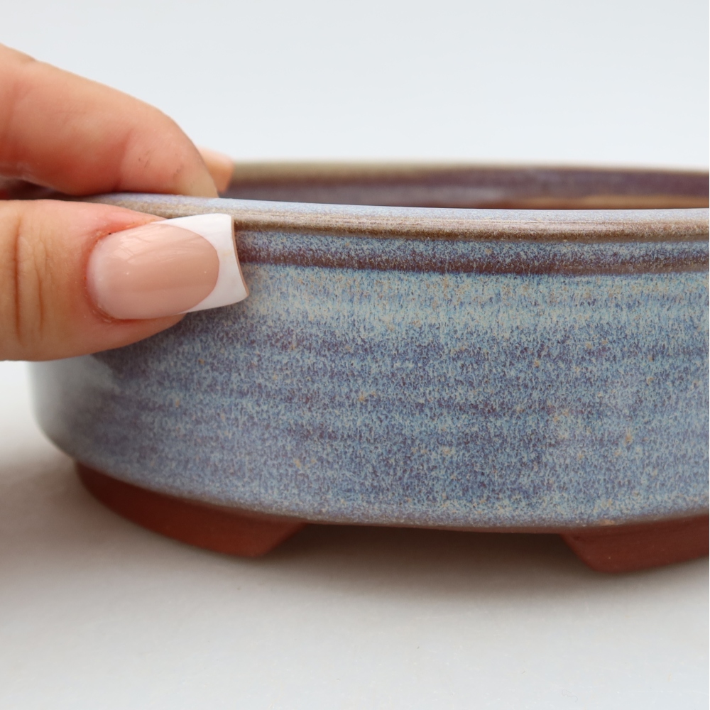 Keramická miska na bonsaje 16 x 16 x 5 cm, farba modrá