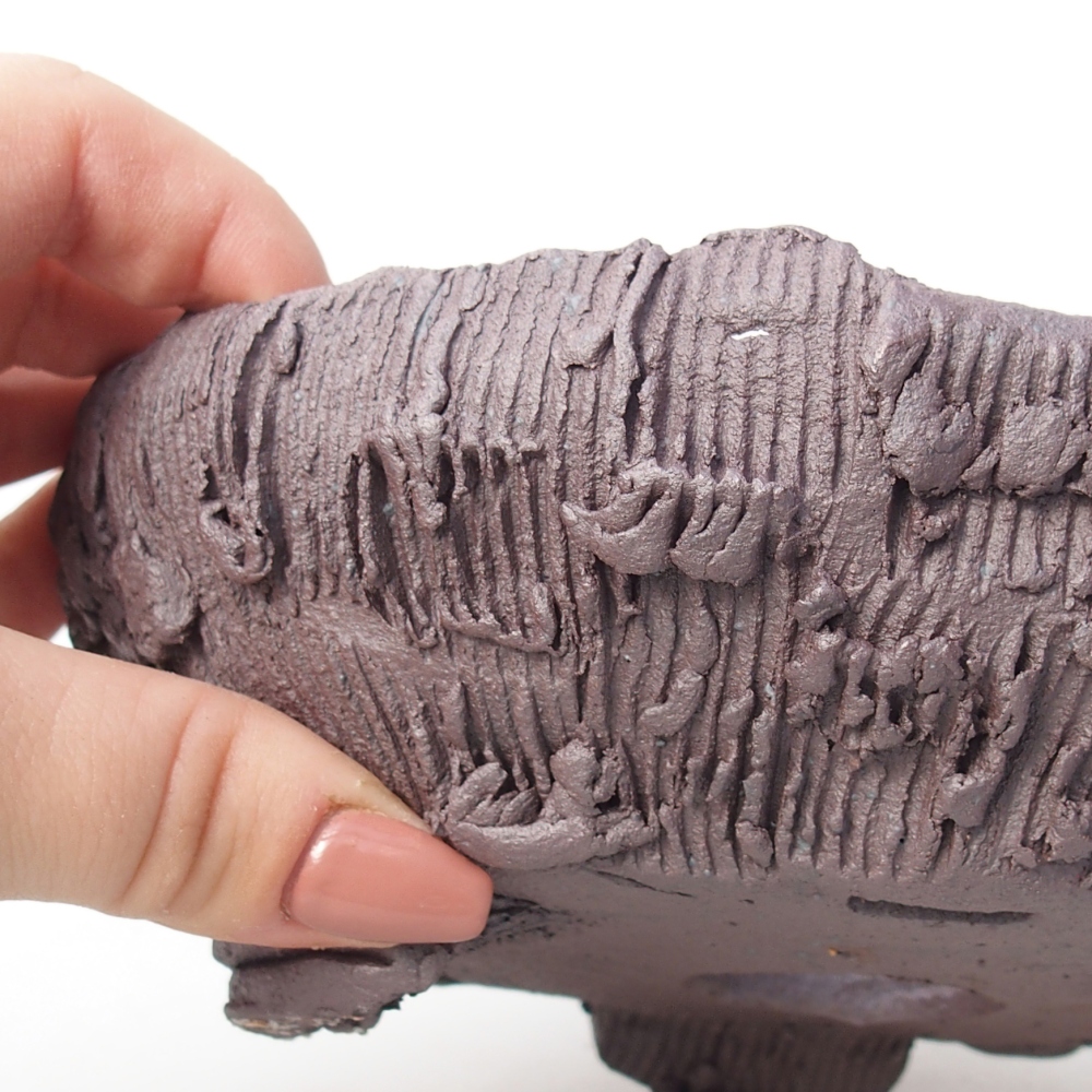 Keramická bonsajová miska 17 x 16 x 7 cm, farba kovu