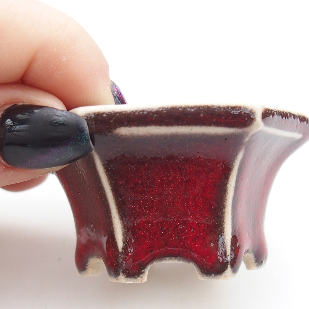 Mini bonsajová miska 5,5 x 5 x 3 cm, farba červená