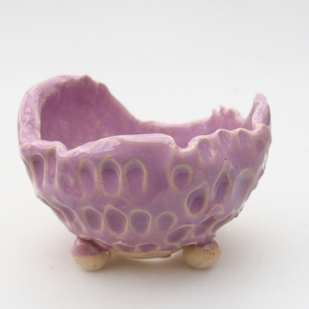 Keramická mušľa 8,5 x 8 x 6,5 cm, farba fialová
