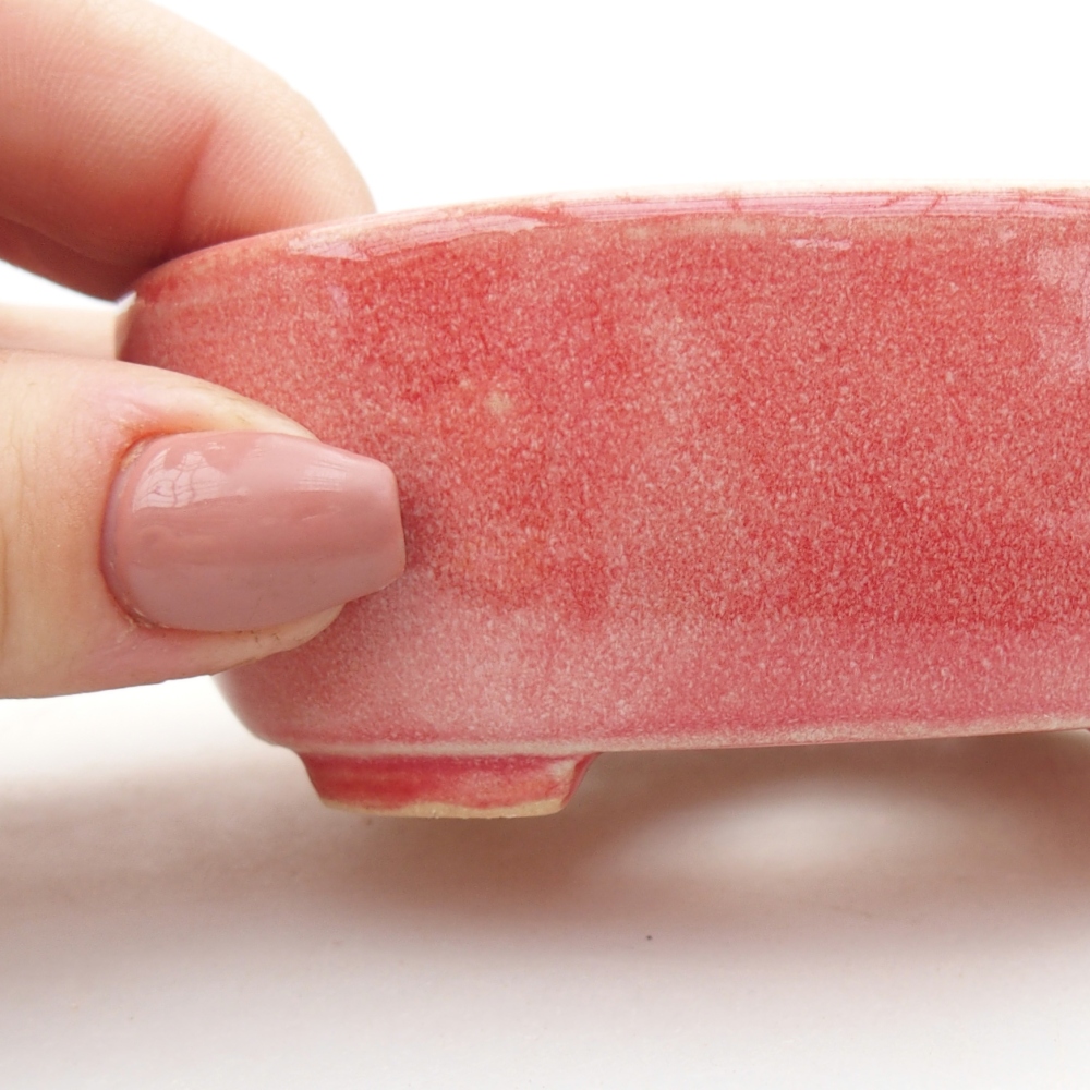 Keramická bonsajová miska 9 x 7,5 x 3,5 cm, farba červená