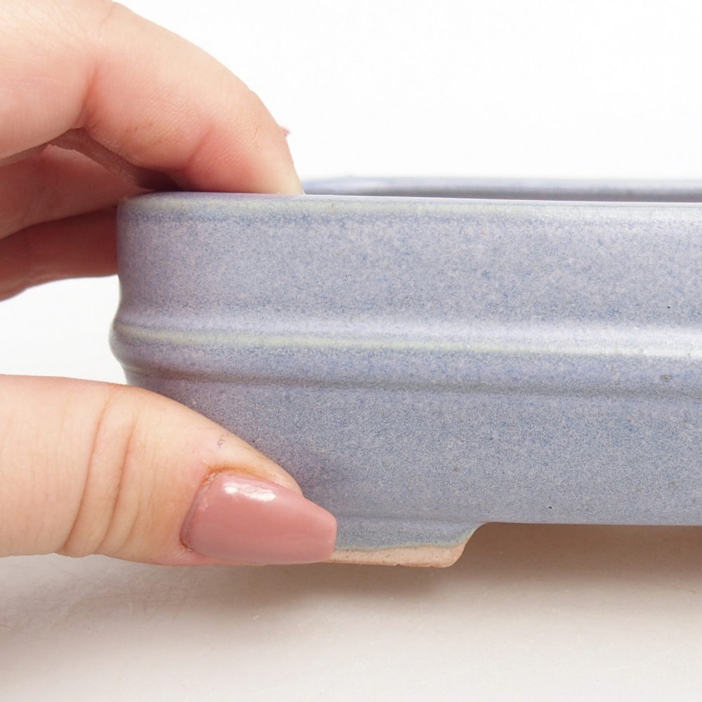 Keramická bonsajová miska 14,5 x 12,5 x 4,5 cm, farba modrá