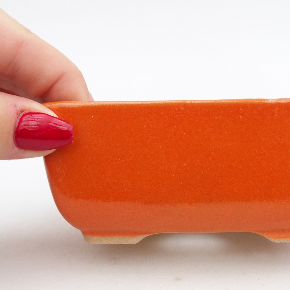 Keramická miska na bonsaje 10,5 x 7,5 x 4,5 cm, oranžová