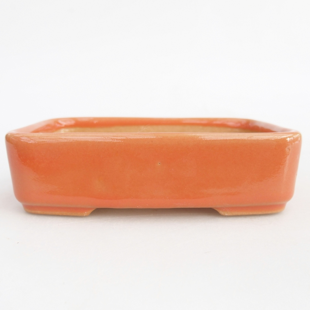 Keramická miska na bonsaje 12,5 x 9,5 x 3,5 cm, oranžová