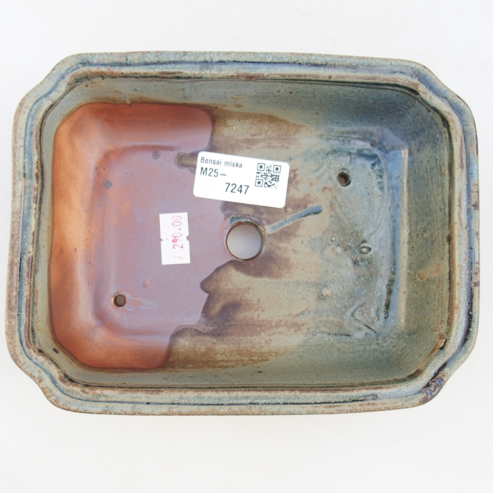 Keramická miska na bonsaje 18 x 13,5 x 5 cm, zelená