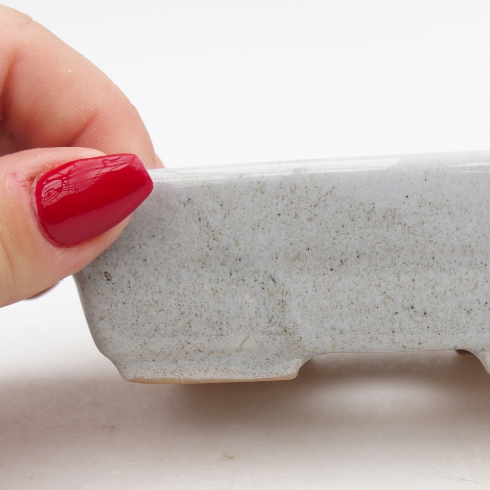 Keramická miska na bonsaje 10 x 7 x 3 cm, sivá