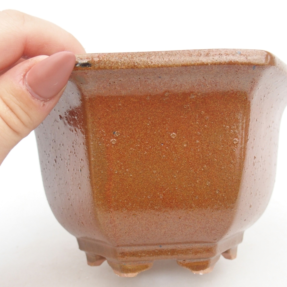 Keramická miska na bonsaje 13 x 11,5 x 8 cm, hnedá